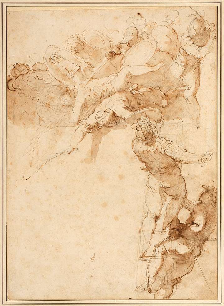 Soldiers Attacking the Defenders of a Walled City